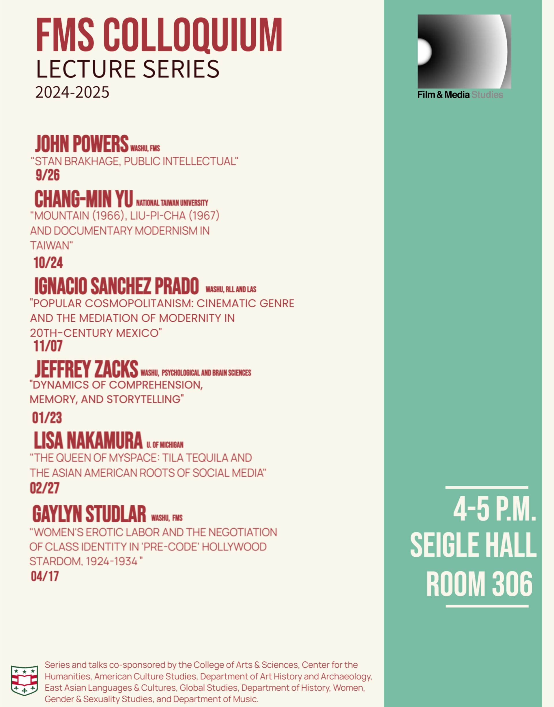 Flyer for the FMS Colloquium Lecture Series