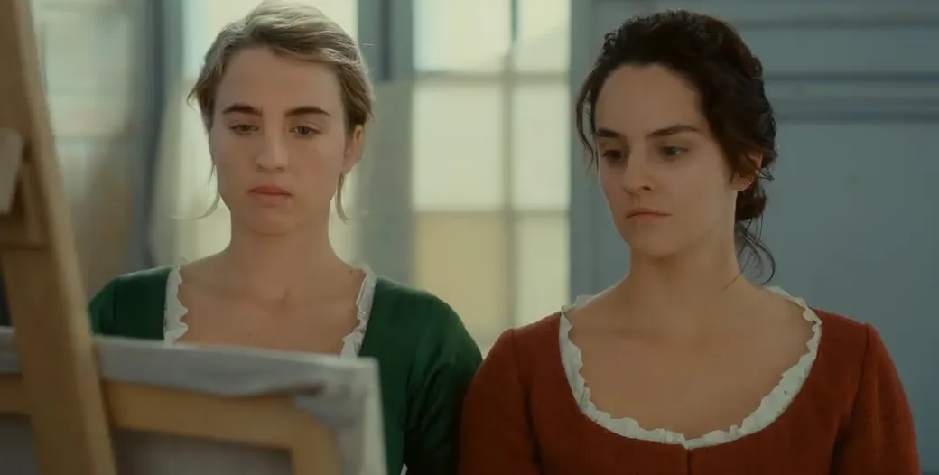 Still of the characters Heloise and Marianne from the film 'Portrait of a Lady on Fire'